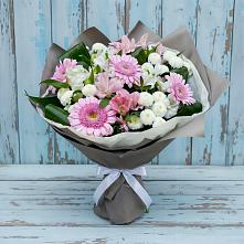 Букет цветов из:  Герберы, Альстромерии и Хризантемы #REPLACE_PRED# Бороздиновской