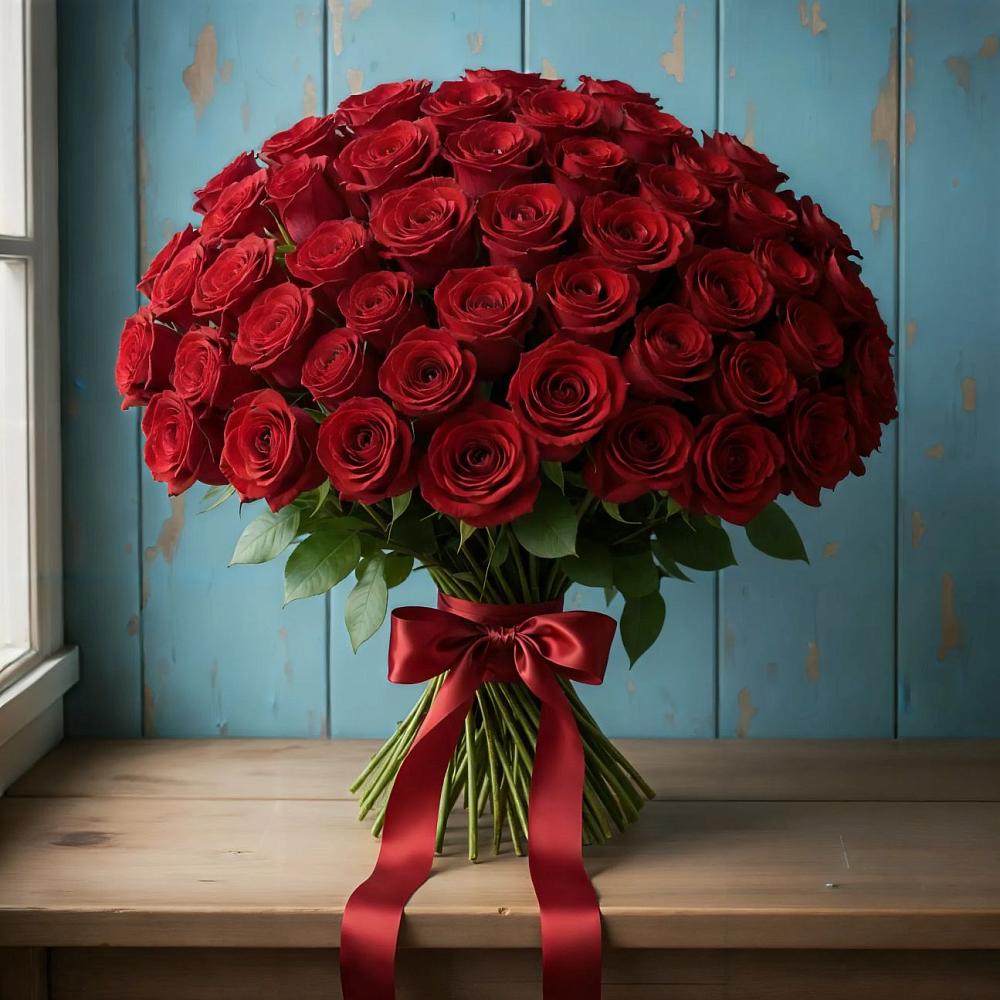 Букет Красные розы Блэк Меджик в Бороздиновской