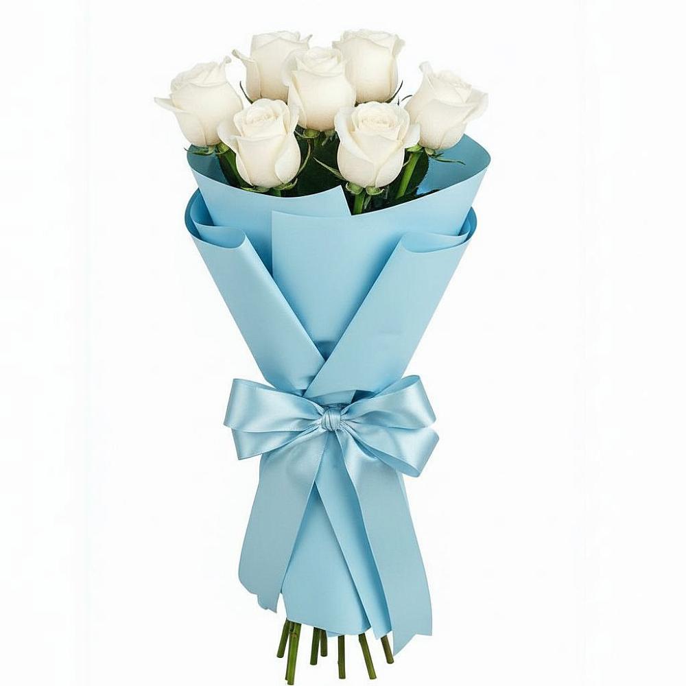 Букет 7 белых роз Проуд в Бороздиновской
