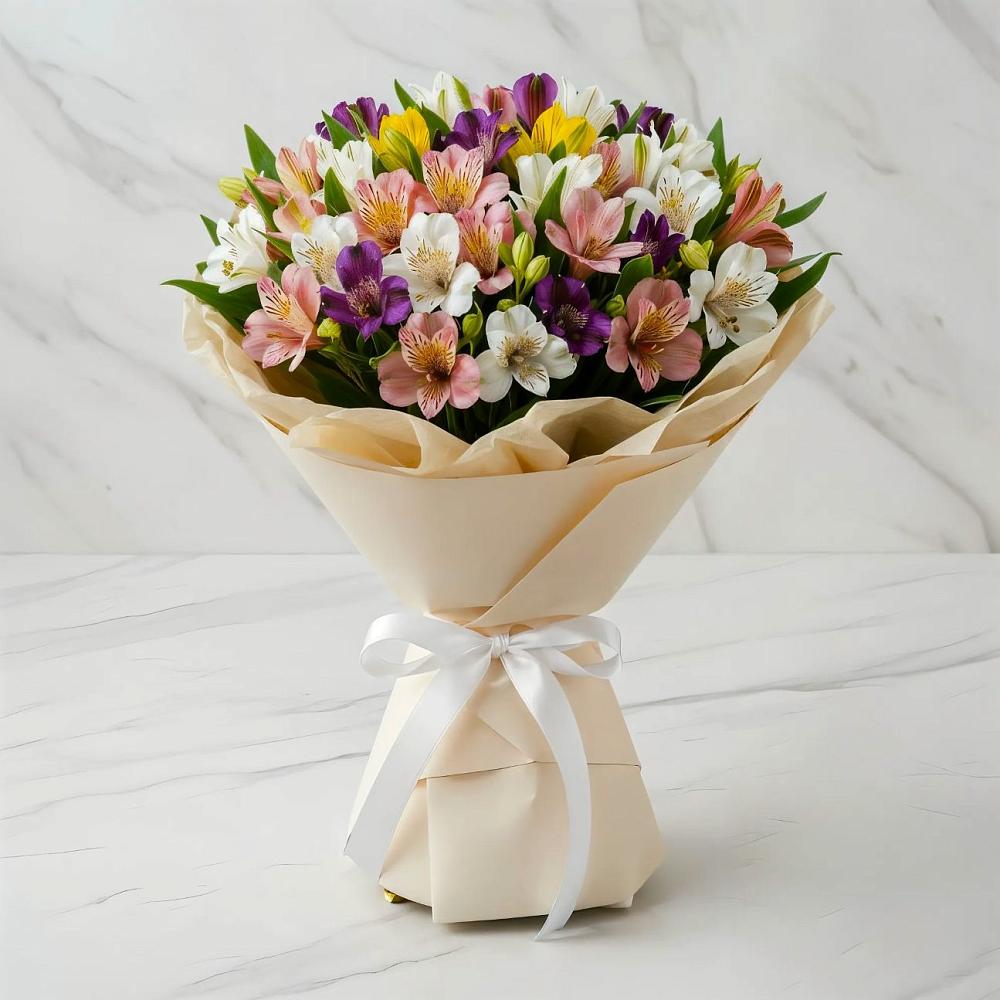 Букет цветов из: Альстромерии в Бороздиновской