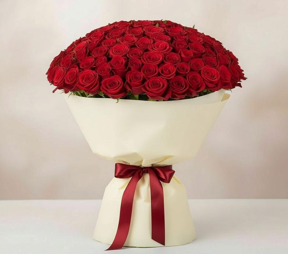 Букет 101 Красная роза Милано в Бороздиновской