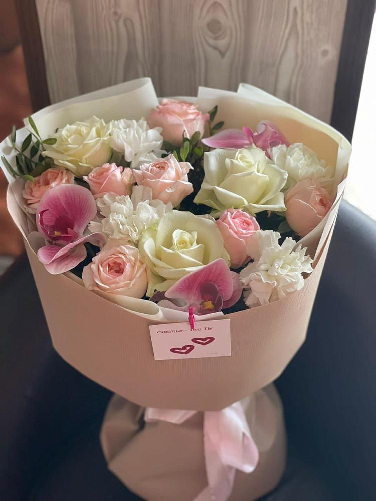 Букет цветов из: Орхидеи, Розы и Гвоздики в Бороздиновской