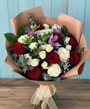 Букет цветов из:  Розы и Альстромерии #REPLACE_PRED# Бороздиновской