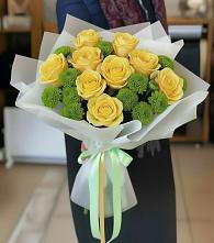Букет цветов из:  Хризантемы и Розы в Бороздиновской