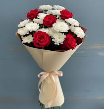 Букет цветов из:  Розы и Хризантемы #REPLACE_PRED# Бороздиновской
