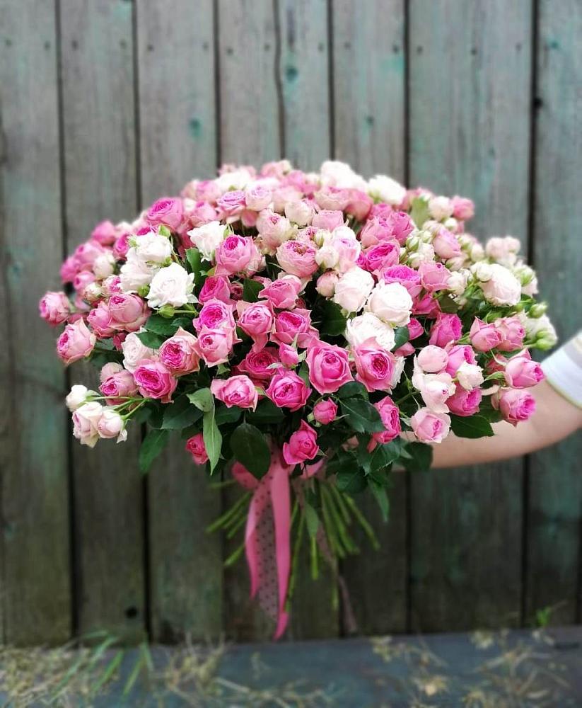 Букет Розовые кустовые розы Натали и Лав Лидия в Бороздиновской