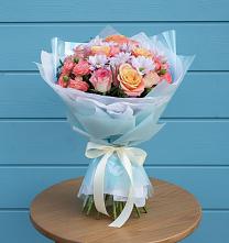 Букет цветов из:  Хризантемы и Розы #REPLACE_PRED# Бороздиновской